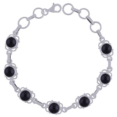 925 STERLING SILVER BLACK ONYX BRACELET - R2400074-6
