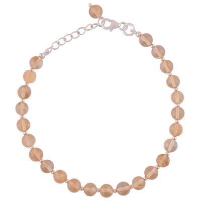 Stunning Rawa Between Citrine Round Shape 925 Sterling Solid Silver Bracelet - R2400266-81