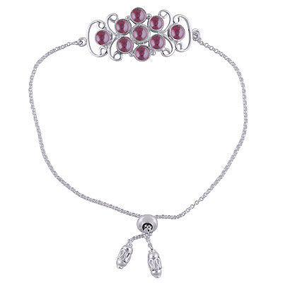 925 STERLING SILVER GARNET BRACELET - R2400498-2