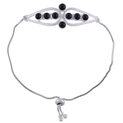 925 STERLING SILVER BLACK ONYX BRACELET - R2400504-12