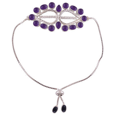 925 STERLING SILVER AMETHYST,BLACK ONYX BRACELET - R2400510-1