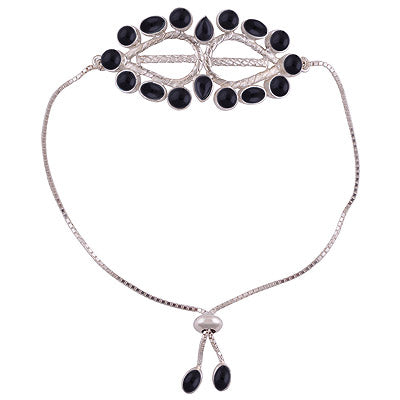 925 STERLING SILVER BLACK ONYX BRACELET - R2400510-14