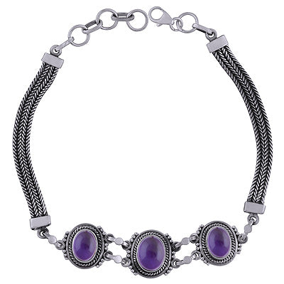 925 STERLING SILVER AMETHYST BRACELET - R2400513-1