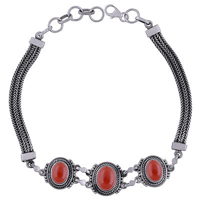925 STERLING SILVER CARNELIAN BRACELET - R2400513-7