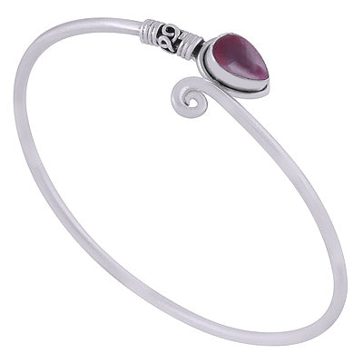 Stunning Wire Work Around Garnet Pear Shape 925 Sterling Solid Silver Bangles - R2800140-62
