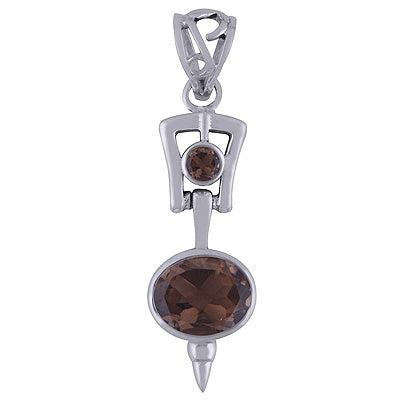 Smoky Topaz 925 Sterling Silver Pendant - R300418-52