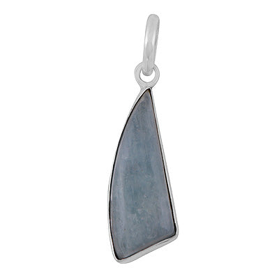 Gorgeous Plain Collet Aquamarine Irregular Shape 925 Sterling Solid Silver Pendant - R300480-57