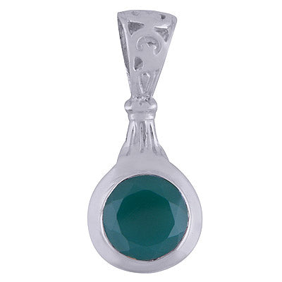 Green Onyx 925 Sterling Silver Pendant - R300624-72
