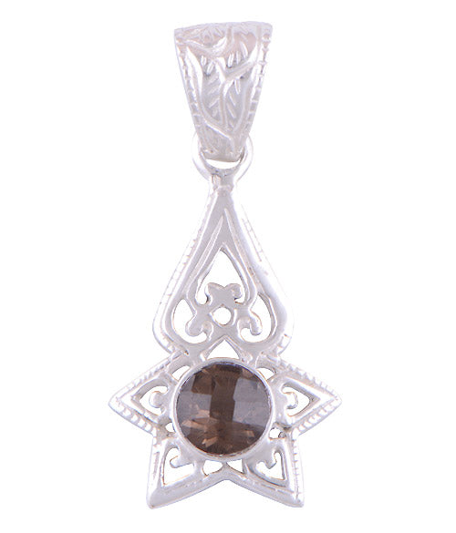 Smoky Topaz 925 Sterling Silver Pendant - R300885-56