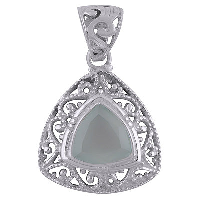 Aqua Chalcedony 925 Sterling Silver Pendant - R300887-58