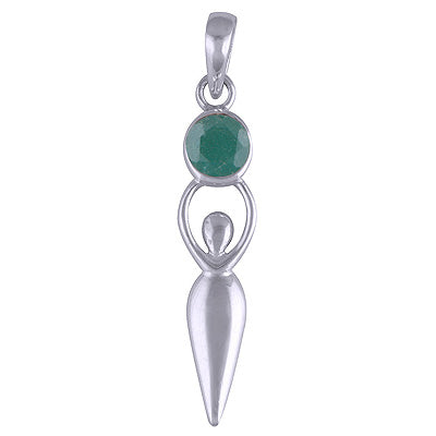 Green Corundum 925 Sterling Silver Pendant - R300947-52