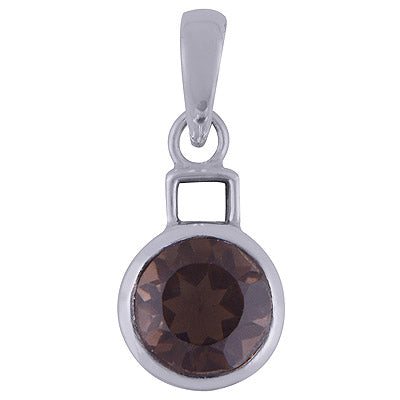 Smoky Topaz 925 Sterling Silver Pendant - R301003-22