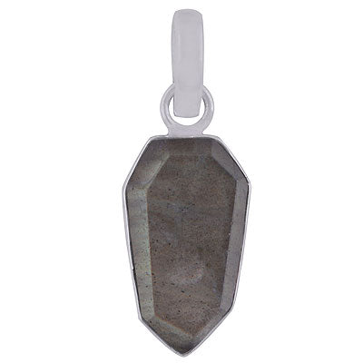 Beautiful Gemstone Labradorite Hexagon Shape 925 Sterling Solid Silver Pendant - R301099-3