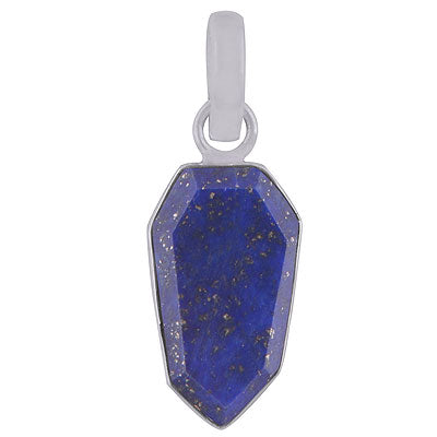 Beautiful Gemstone Lapis Hexagon Shape 925 Sterling Solid Silver Pendant - R301099-4