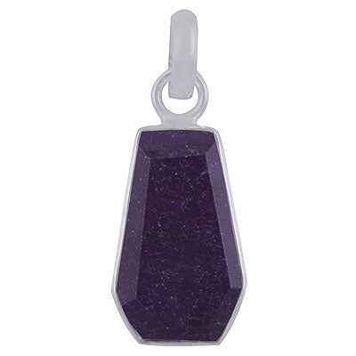 Stunning Gemstone Bezel Amethyst Coffin Shape 925 Sterling Solid Silver Pendant - R301100-2