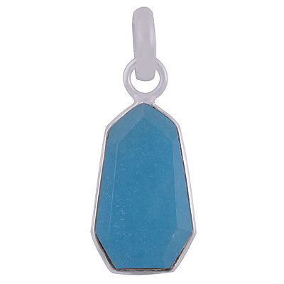 Beautiful Gemstone Bezel Blue Chalcedony Hexagon Shape 925 Sterling Solid Silver Pendant - R301101-5