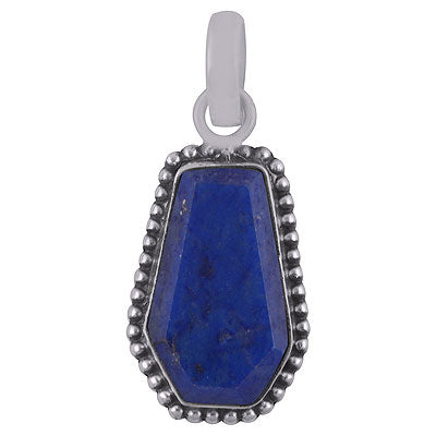 Gorgeous Rawa Work Around Lapis Coffin Shape 925 Sterling Solid Silver Pendant - R301103-6