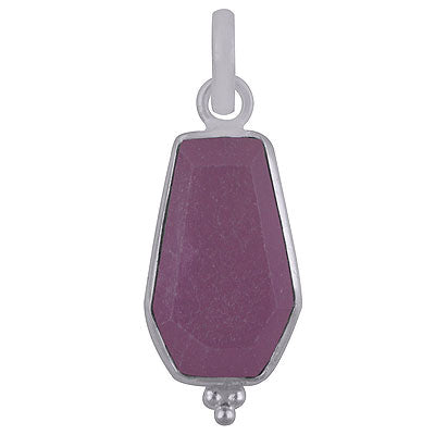 Stunning Handcrafted Bezel Rawa Work at bottom Rose Quartz Coffin Shape 925 Sterling Solid Silver Pendant - R301106-17