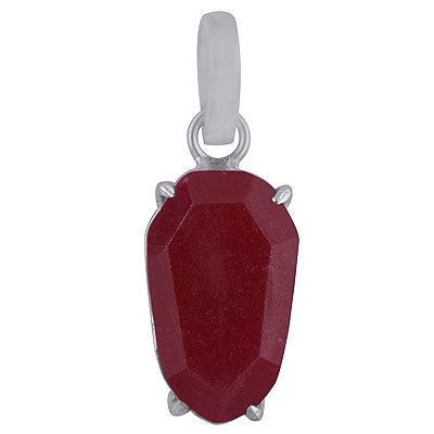 Gorgeous shaped Gemstone Red Corundum Hexagon Shape 925 Sterling Solid Silver Pendant - R301107-14