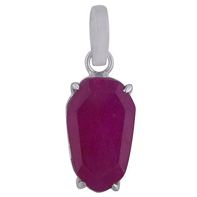 Gorgeous shaped Gemstone Red Corundum Hexagon Shape 925 Sterling Solid Silver Pendant - R301107-15