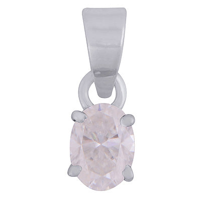 Gorgeous Gemstone Nickel-free Rhodium Plated Moissanite Oval Shape 925 Sterling Solid Silver Pendant - R301134-14