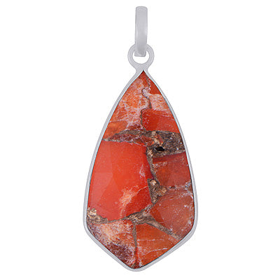 Alluring Elongated Gemstone Copper Turquoise Fancy Shape 925 Sterling Solid Silver Pendant - R301148-6