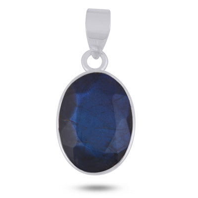 Gorgeous Plain Labradorite Oval Shape 925 Sterling Solid Silver Pendant - R301159-7
