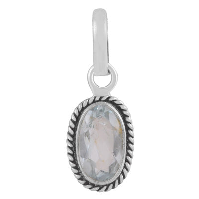 Authentic Wire Work Around Aquamarine Oval Shape 925 Sterling Solid Silver Pendant - R301174-3