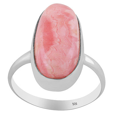 Gorgeous Huge Gemstone Rhodochrosite Oval Shape 925 Sterling Solid Silver Ring - R3400308-27