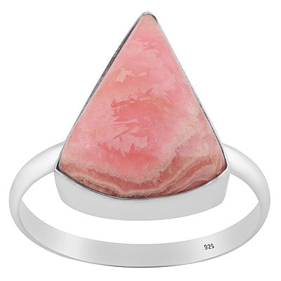 Gorgeous Huge Gemstone Rhodochrosite Pear Shape 925 Sterling Solid Silver Ring - R3400308-42