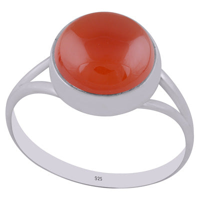 Gorgeous Split Shank Around Carnelian Round Shape 925 Sterling Solid Silver Ring - R3400312-7