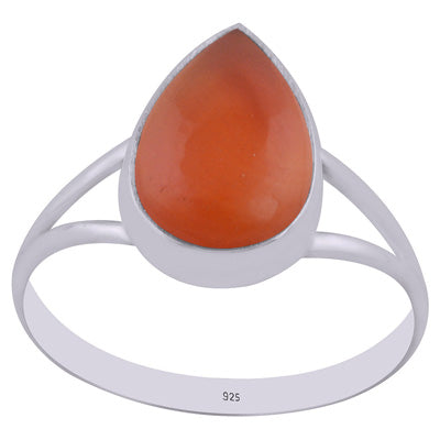 Beautiful Split Shank Around Carnelian Pear Shape 925 Sterling Solid Silver Ring - R3400313-12