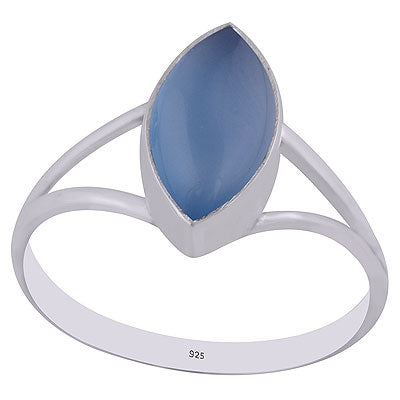 Alluring Split Shank Around Blue Chalcedony Marquise Shape 925 Sterling Solid Silver Ring - R3400315-9