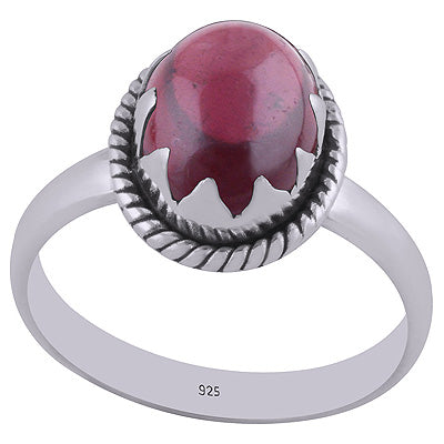 Unique Setting Garnet Natural Gemstone Oval Shape 925 Sterling Solid Silver Ring - R3400341-2