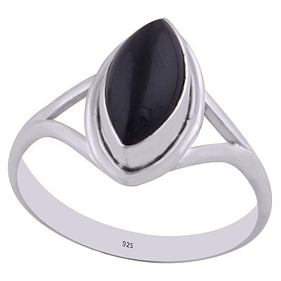 Beautiful Split Shank Black Onyx Marquise Shape 925 Sterling Solid Silver Ring - R3400343-13