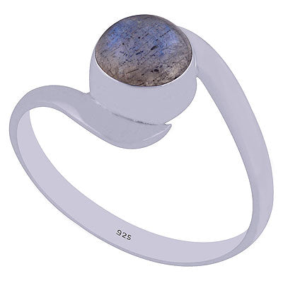 Gorgeous Shank Around Labradorite Round Shape 925 Sterling Solid Silver Rings - R3400358-18