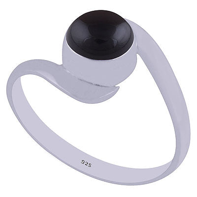 Gorgeous Shank Around Black Onyx Round Shape 925 Sterling Solid Silver Rings - R3400358-38