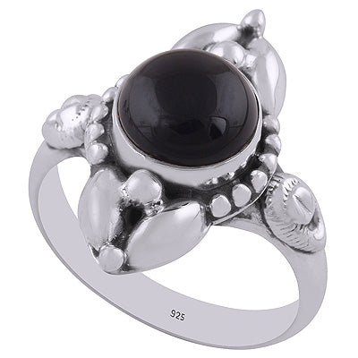 Black Onyx 925 Sterling Silver Ring - R3400376-98