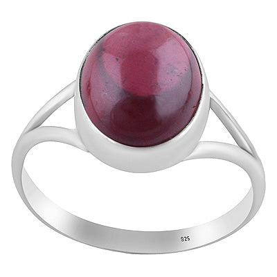 Stylish Split Shank Around Garnet Oval Shape 925 Sterling Solid Silver Ring - R3400378-2