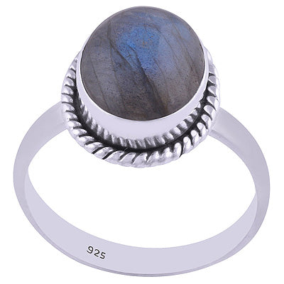 Gorgeous Wire Work Around Labradorite Oval Shape 925 Sterling Solid Silver Ring - R3400384-65