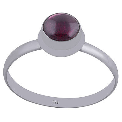 Gorgeous Handcrafted Setting Around Gemstone Garnet Round Shape 925 Sterling Solid Silver Ring - R3400443-1