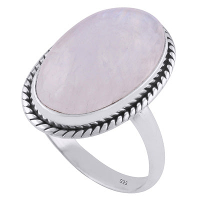 Gorgeous Wire Work Around Rainbow Moonstone Oval Shape 925 Sterling Solid Silver Ring - R3400476-444