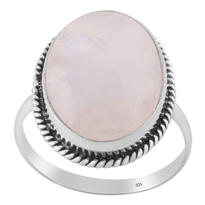 Gorgeous Wire Work Around Rainbow Moonstone Oval Shape 925 Sterling Solid Silver Ring - R3400476-446