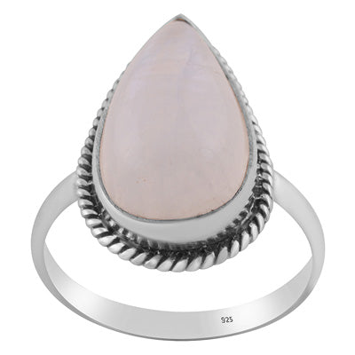 Gorgeous Wire Work Around Rainbow Moonstone Pear Shape 925 Sterling Solid Silver Ring - R3400476-450