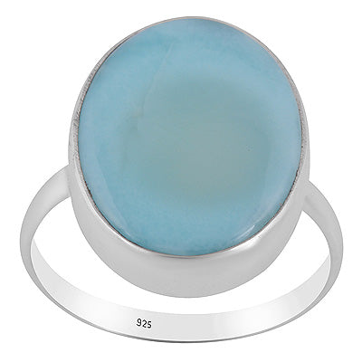 Stunning Larimar Oval Shape 925 Sterling Solid Silver Ring - R3400578-766