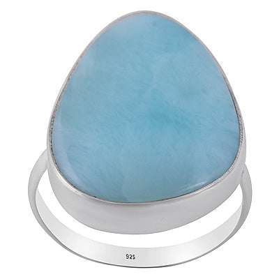 Stunning Larimar Fancy Shape 925 Sterling Solid Silver Ring - R3400578-791