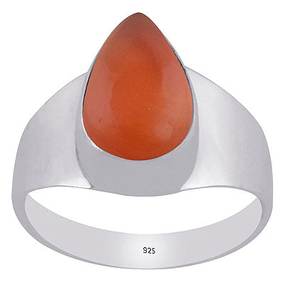 Alluring Shaped Shank Around Carnelian Pear Shape 925 Sterling Solid Silver Ring - R3400634-81