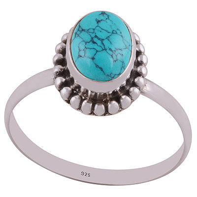 Turquoise 925 Sterling Silver Ring - R3400692-59