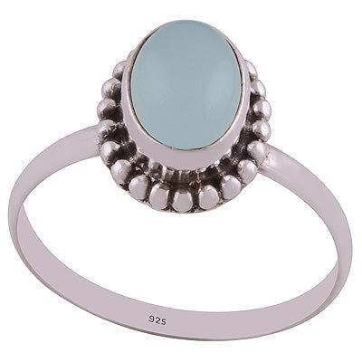 Aqua Chalcedony 925 Sterling Silver Ring - R3400692-79