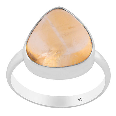 Gorgeous Huge Gemston Citrine Pear Shape 925 Sterling Solid Silver Ring - R3400714-74